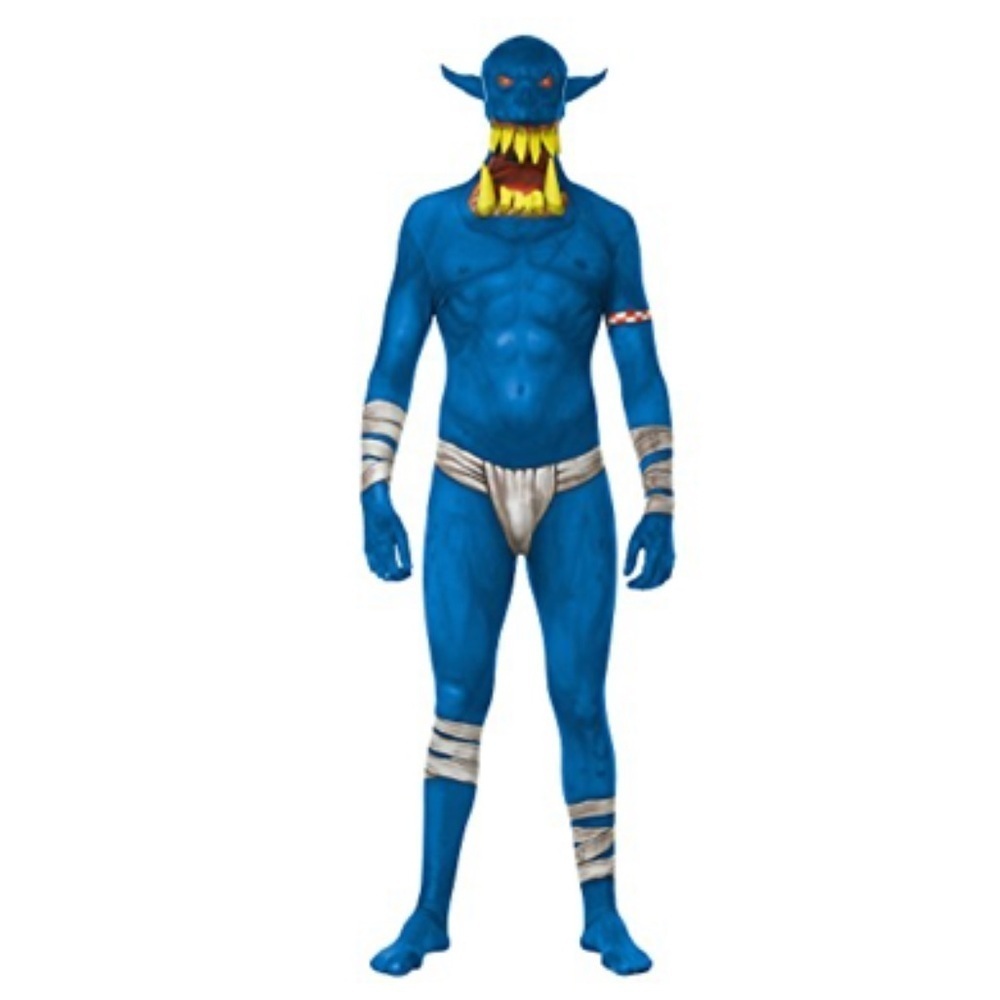 NEW Morphsuits Men's Jaw Dropper Costume, Orc Blue